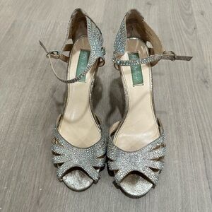 Blue by Betsey Johnson Gold Rhinestoned Heel